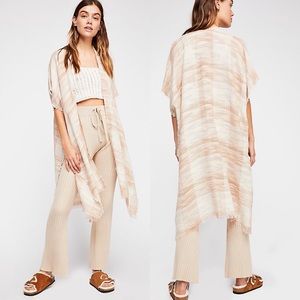FREE PEOPLE River Bend Nat Woven Plaid Kimono NWT